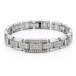 Luxury Men's Diamond Bracelet in White Gold