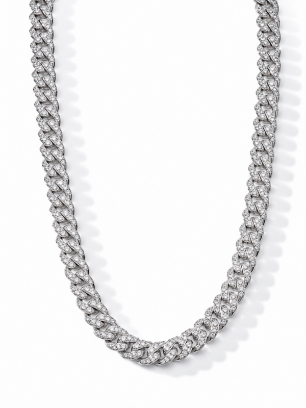 Luxury Men's Diamond Chain Necklace in White Gold